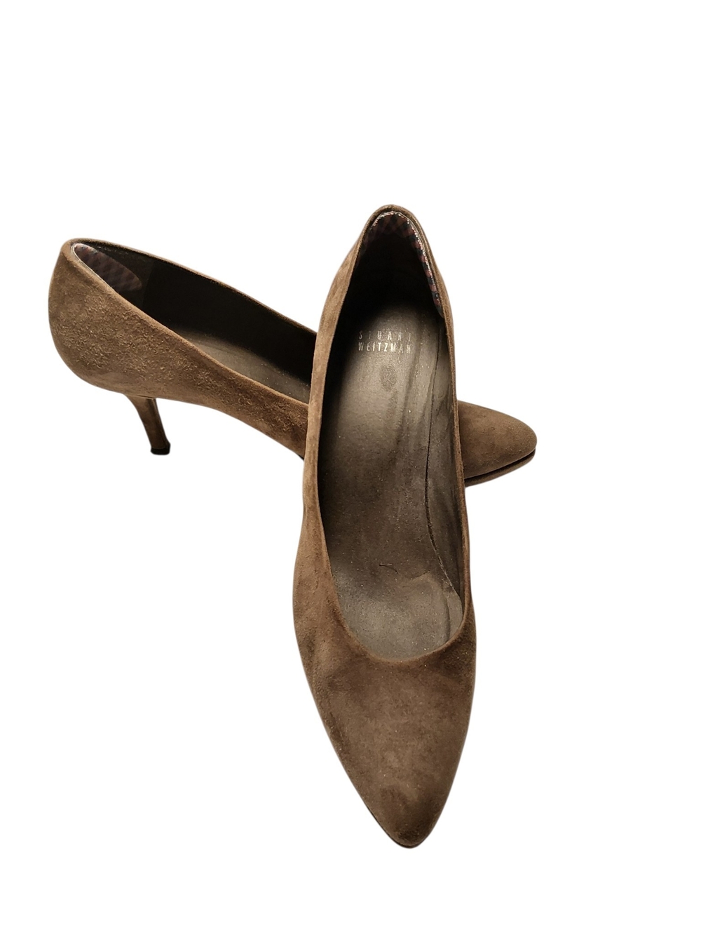 Classic Brown Suede Pointed-Toe Pumps - Women Shoes